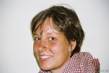 Kathrin nach der Fahrt